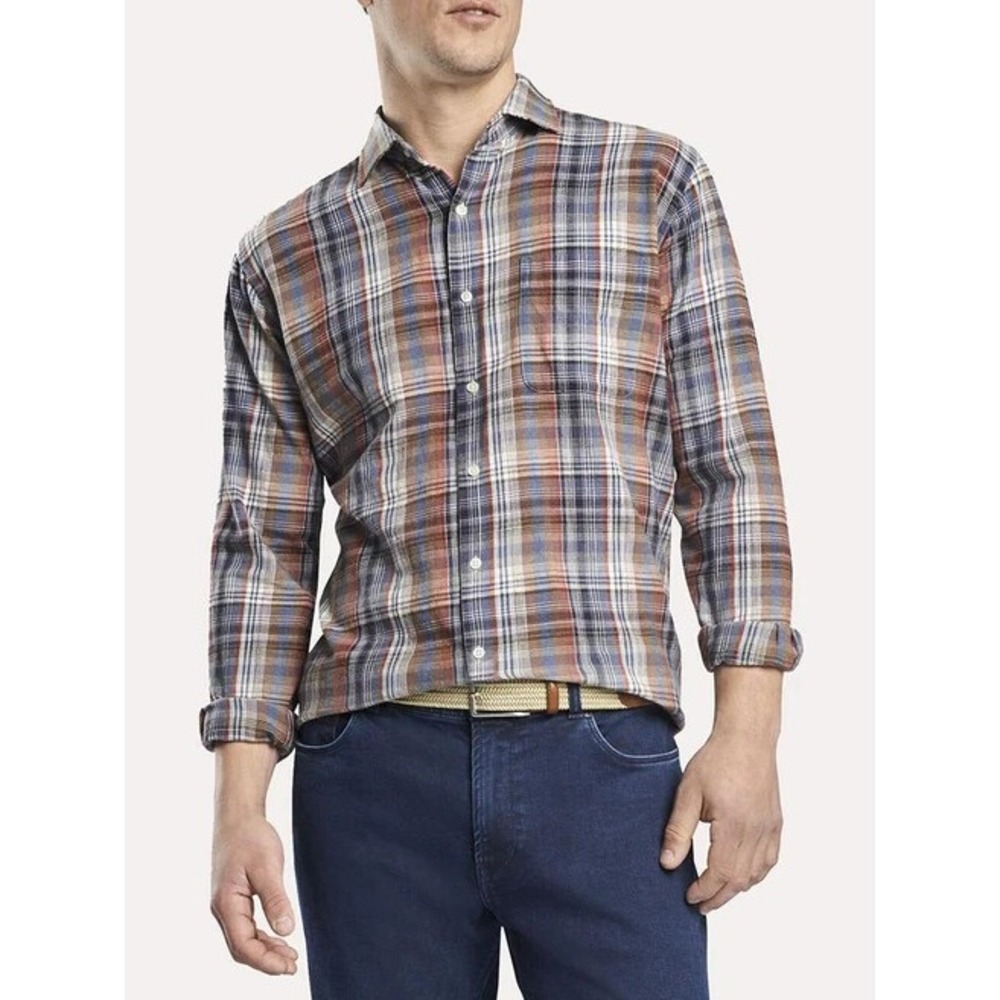 Peter Millar Mountainside Juno Dunes Multi Plaid Sport Shirt Button Up Size XXL - Picture 9 of 10